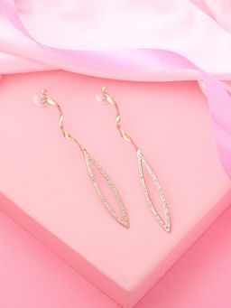 Estele - Rose Gold Plated Twirl Drop Earrings for Women